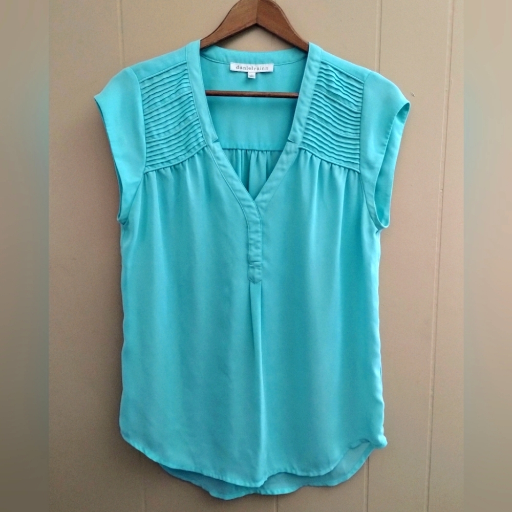 Daniel Rainn Blouse with V-Neckline and Pleated Details